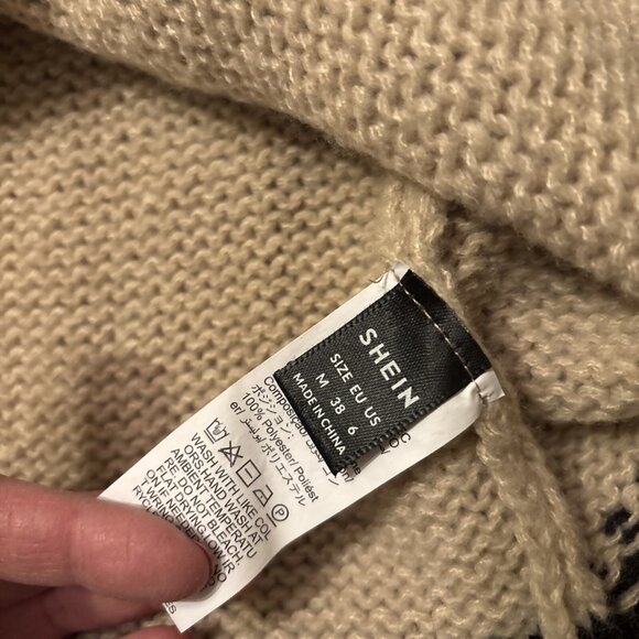 SHEIN Ladies Heavy Beige Knit Sweater Dress Size Medium - Picture 6 of 6